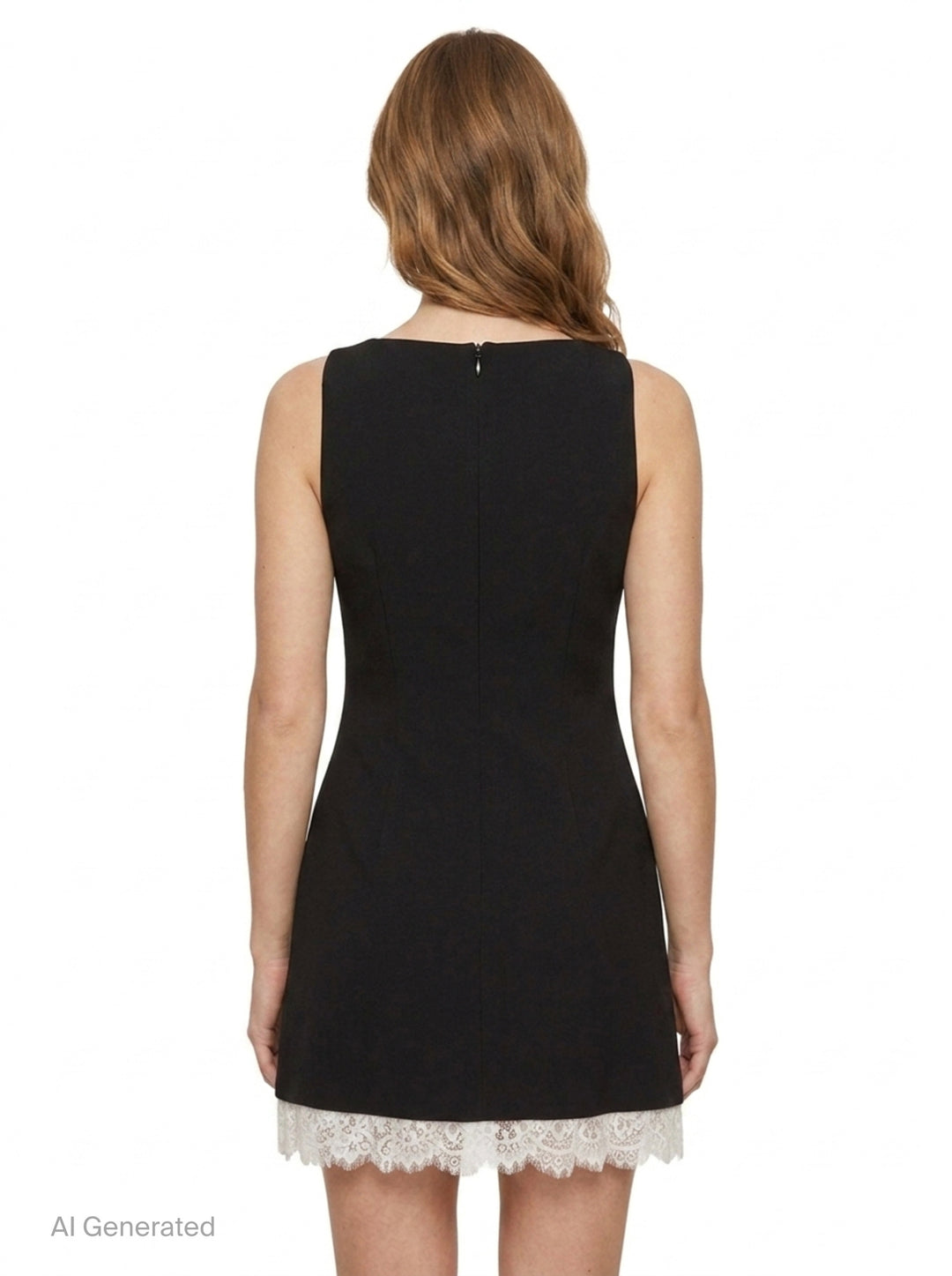 Black Crepe Bow Lace Mini Dress | Self-Portrait | Club21 - back