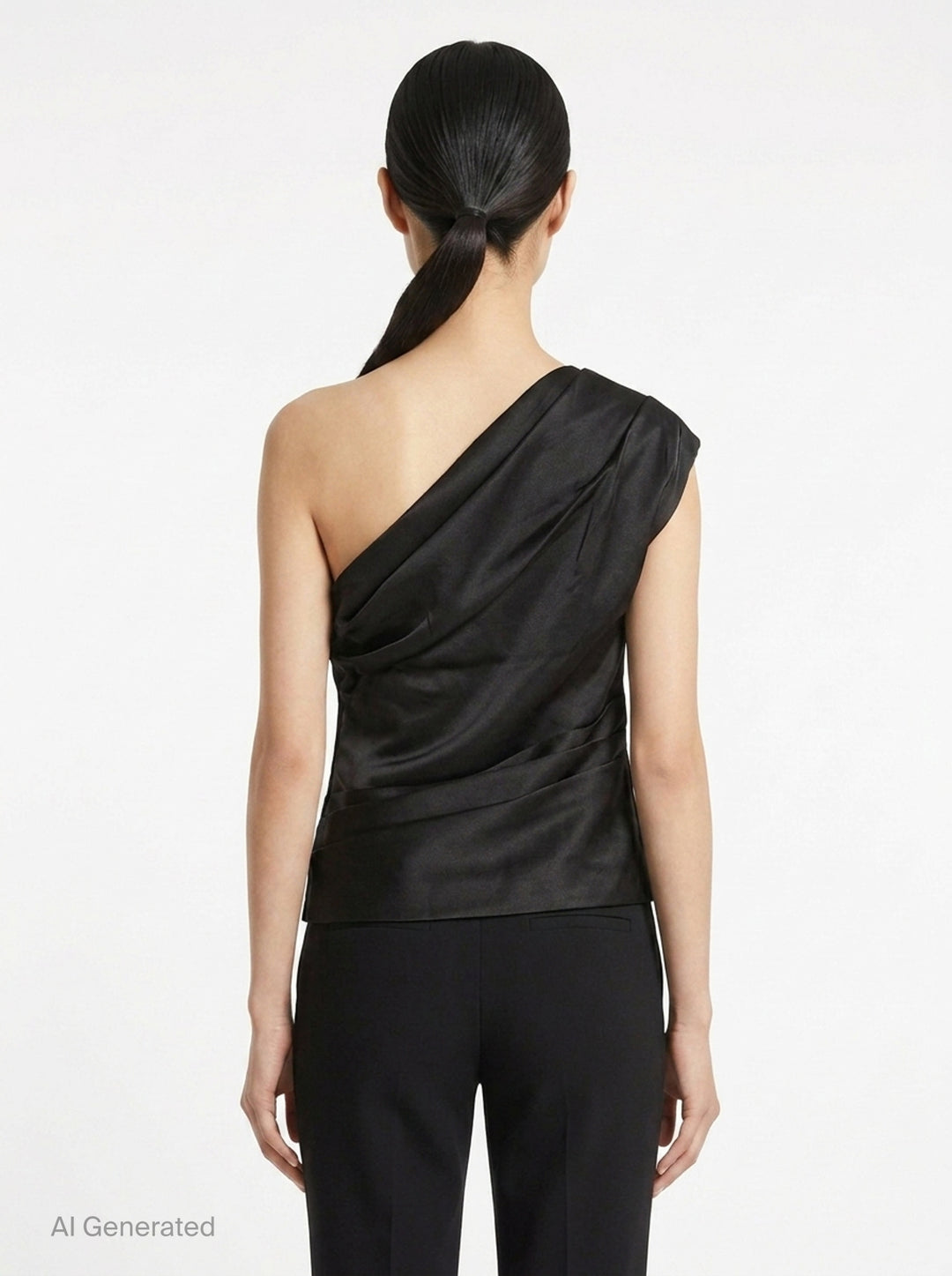 Black Taffeta Draped Top | Self-Portrait | Club21 - back