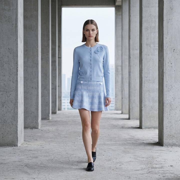 Blue Flower Knit Cardigan | Self-Portrait | Club21 - lifestyle