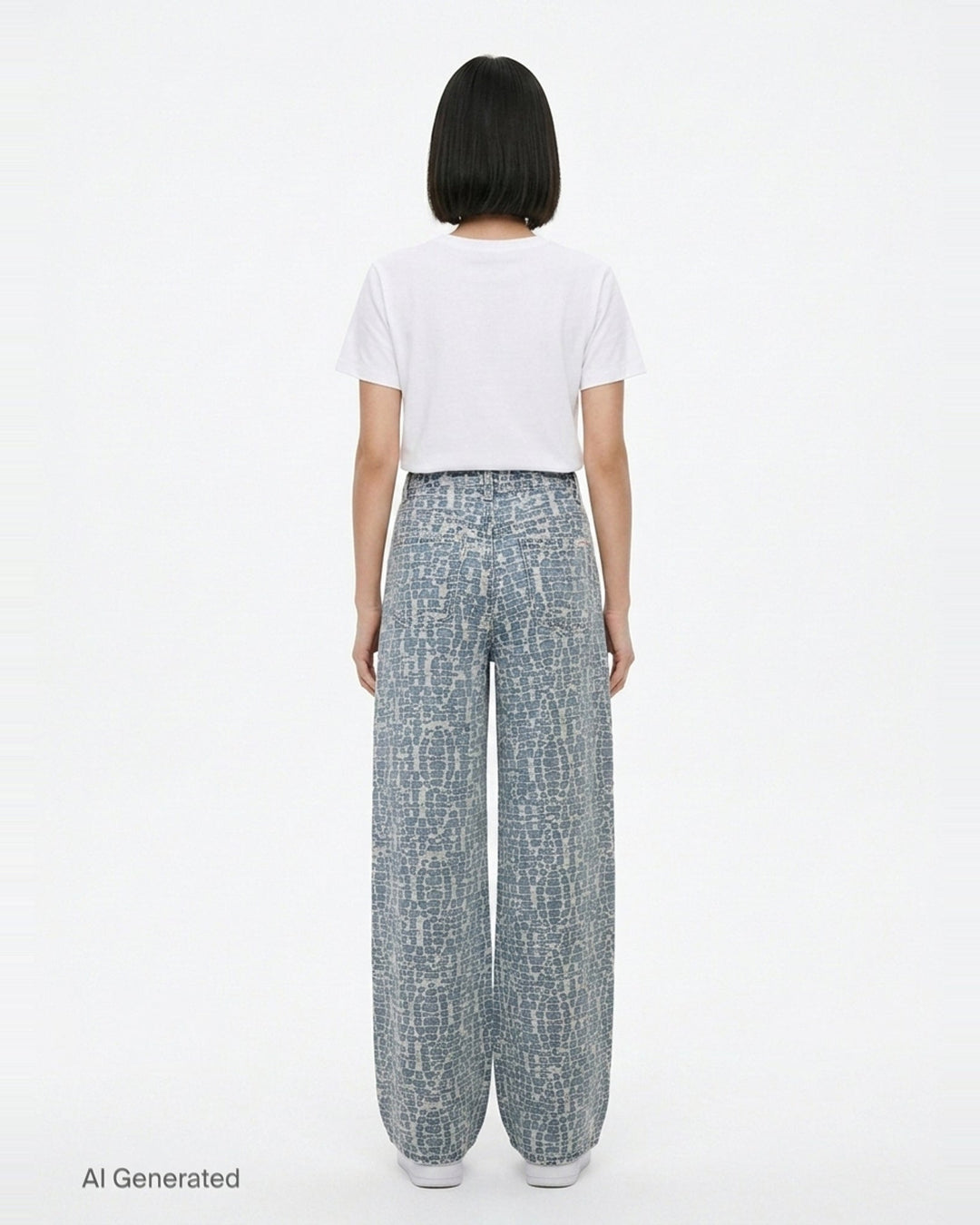 Blue Textured Denim Jeans | Self-Portrait | Club21 - back