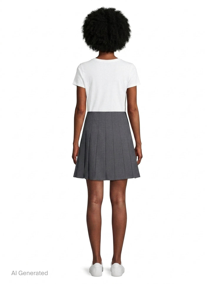 Grey Pleated Mini Skirt | Self-Portrait | Club21 - back