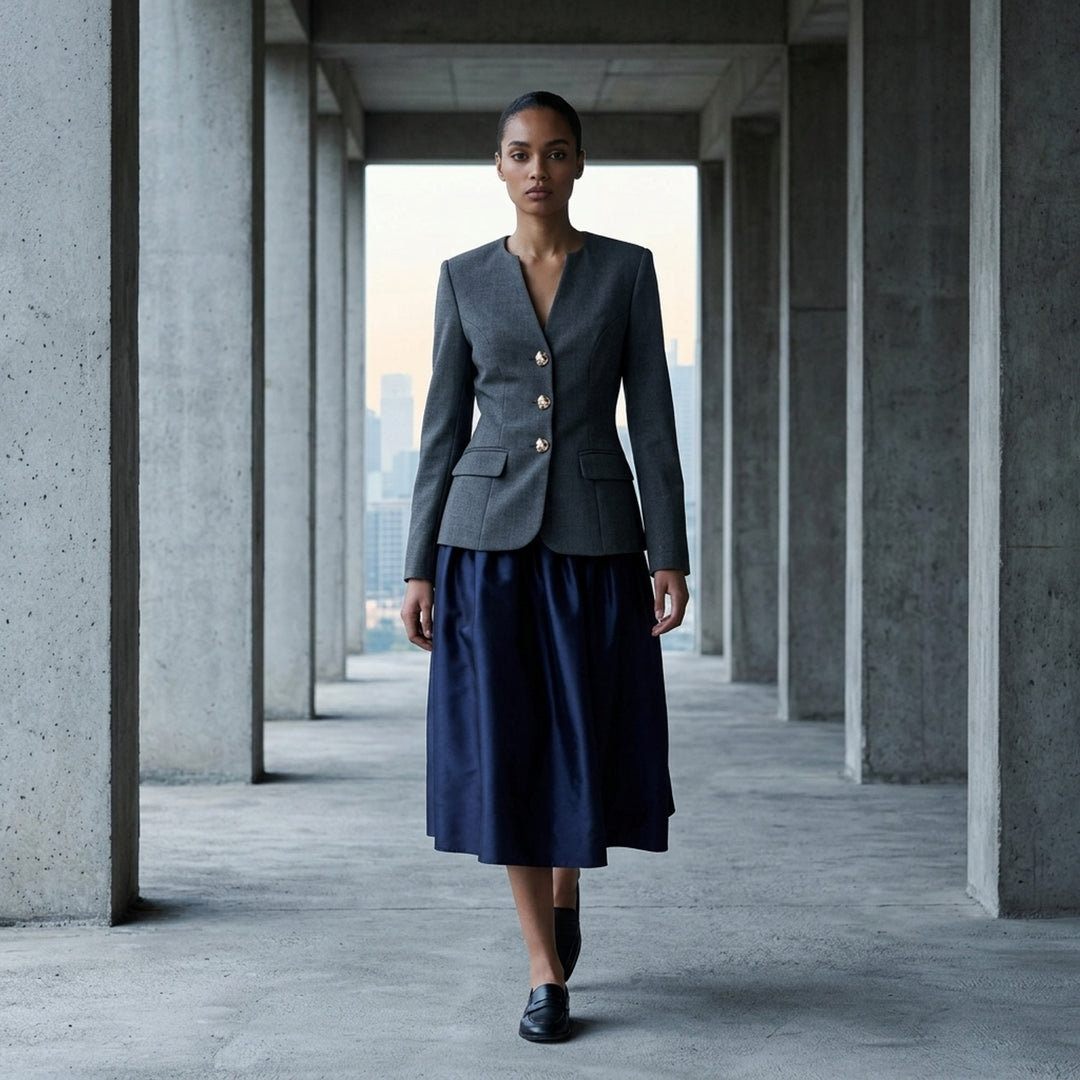 Grey Wool Collarless Jacket | Self-Portrait | Club21 - lifestyle