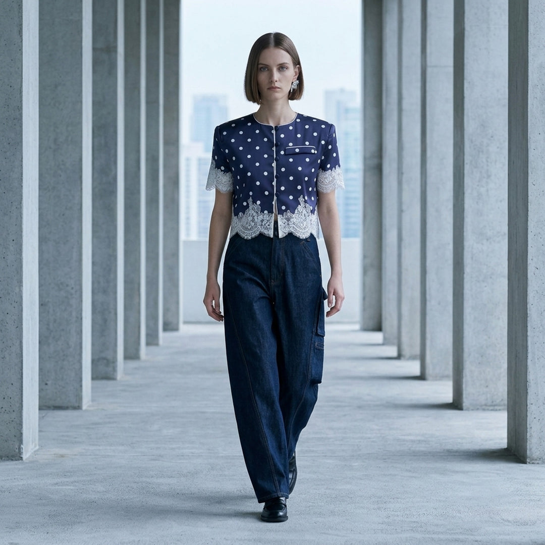 Indigo Denim Cargo Jeans | Self-Portrait | Club21 - lifestyle