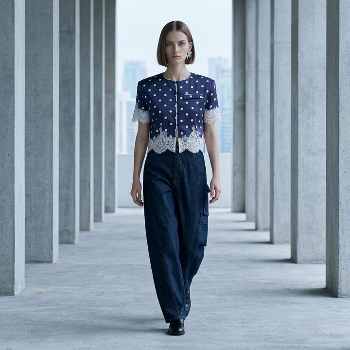 Indigo Denim Cargo Jeans | Self-Portrait | Club21 - lifestyle