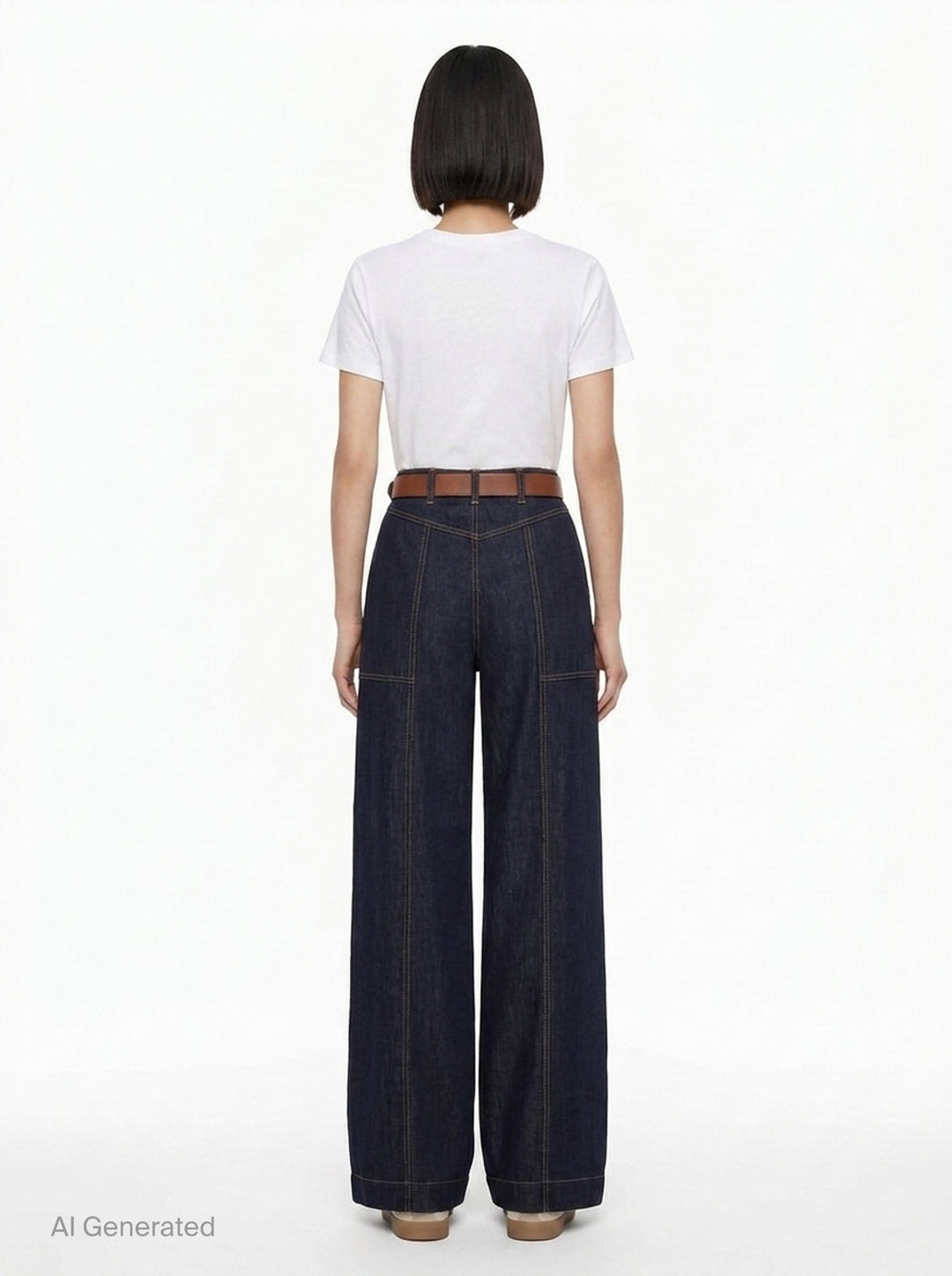 Indigo Denim Wide Leg Jeans | Self-Portrait | Club21 - back