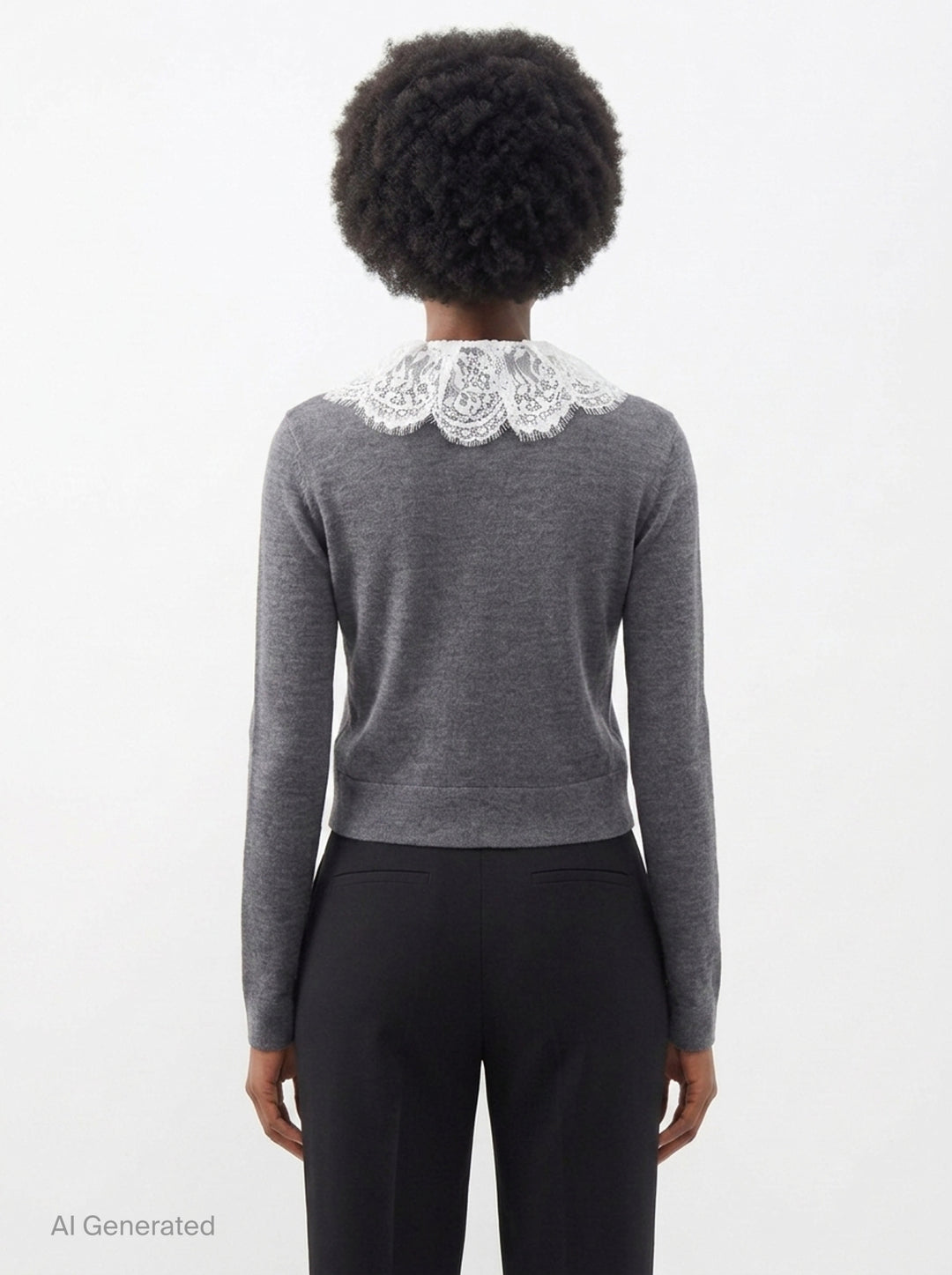 Lace Collar Knit Cardigan | Self-Portrait | Club21 - back
