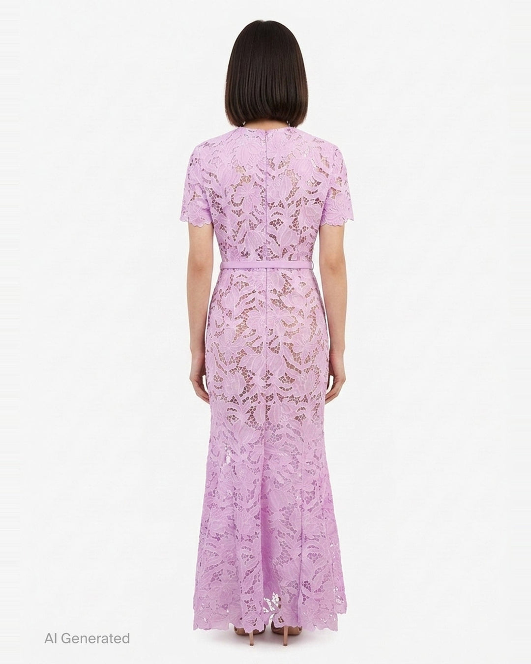 Lilac Lace Midi Dress | Self-Portrait | Club21 - back