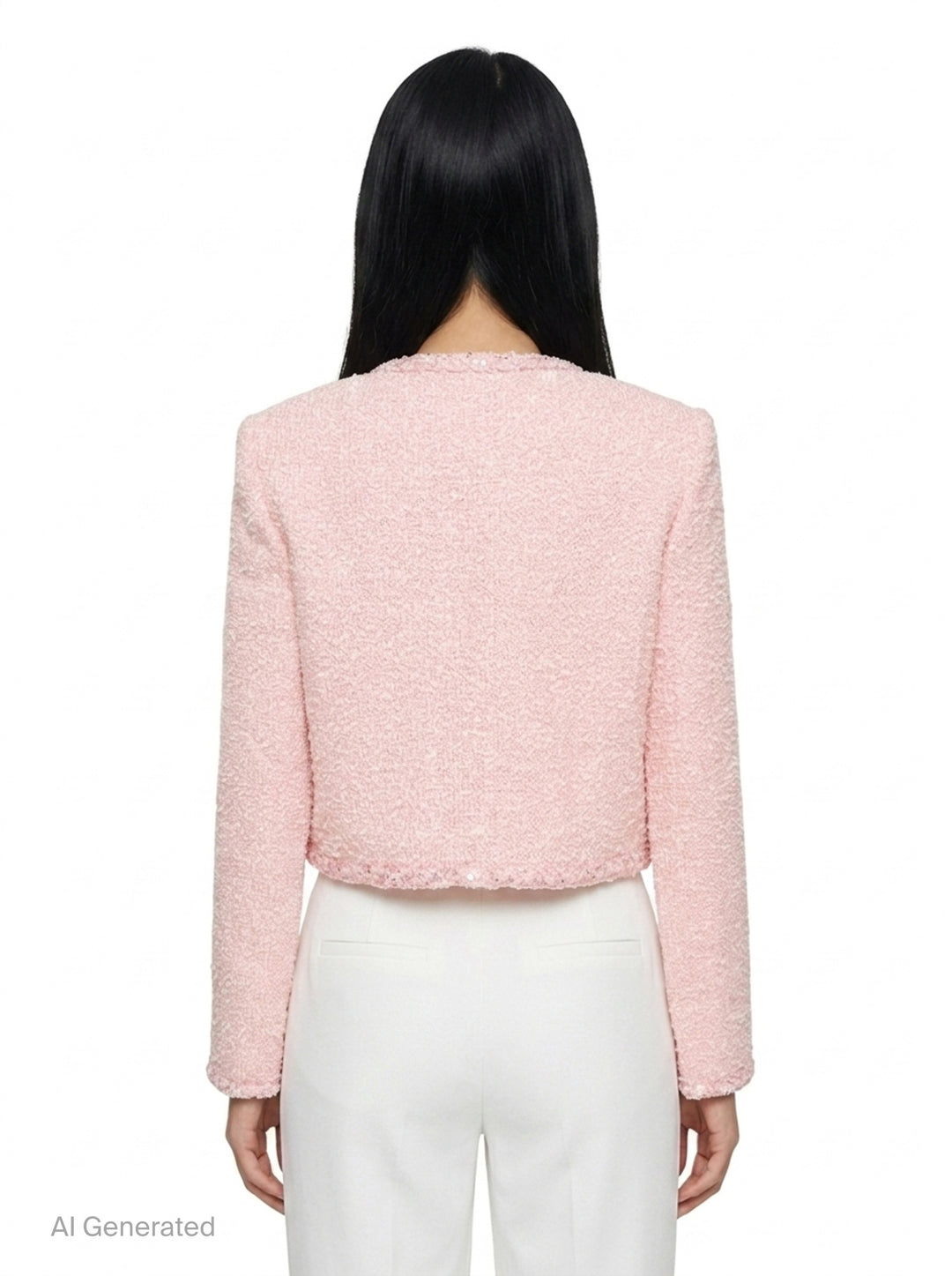 Pink Boucle Jacket | Self-Portrait | Club21 - back