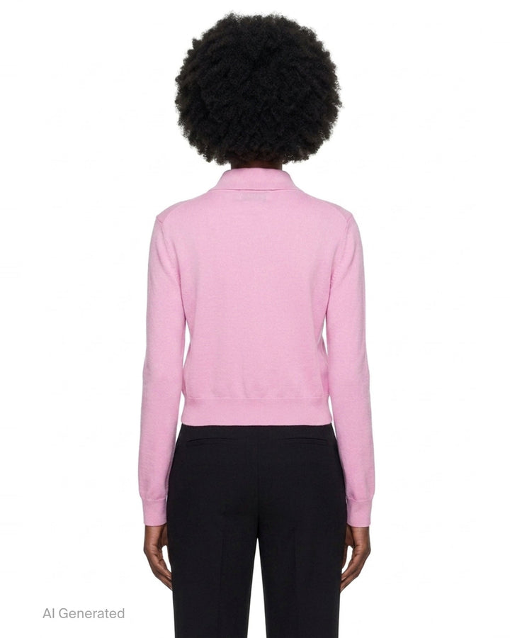 Pink Flower Embroidered Knit Cardigan | Self-Portrait | Club21 - back