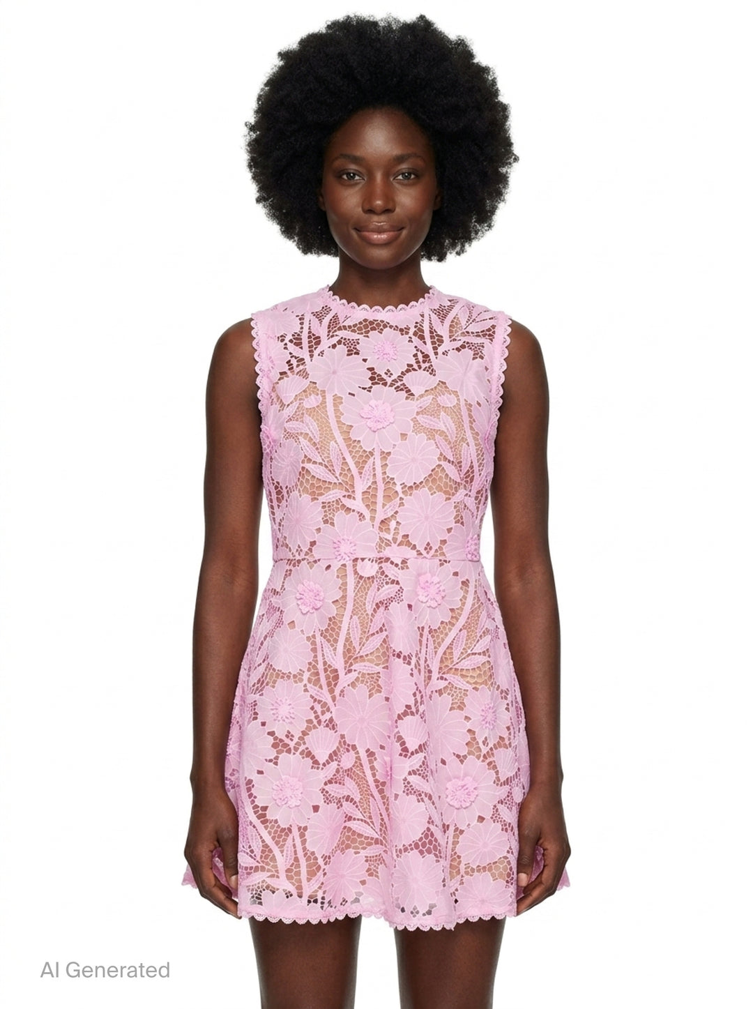 Pink Lace Mini Dress | Self-Portrait | Club21 - front