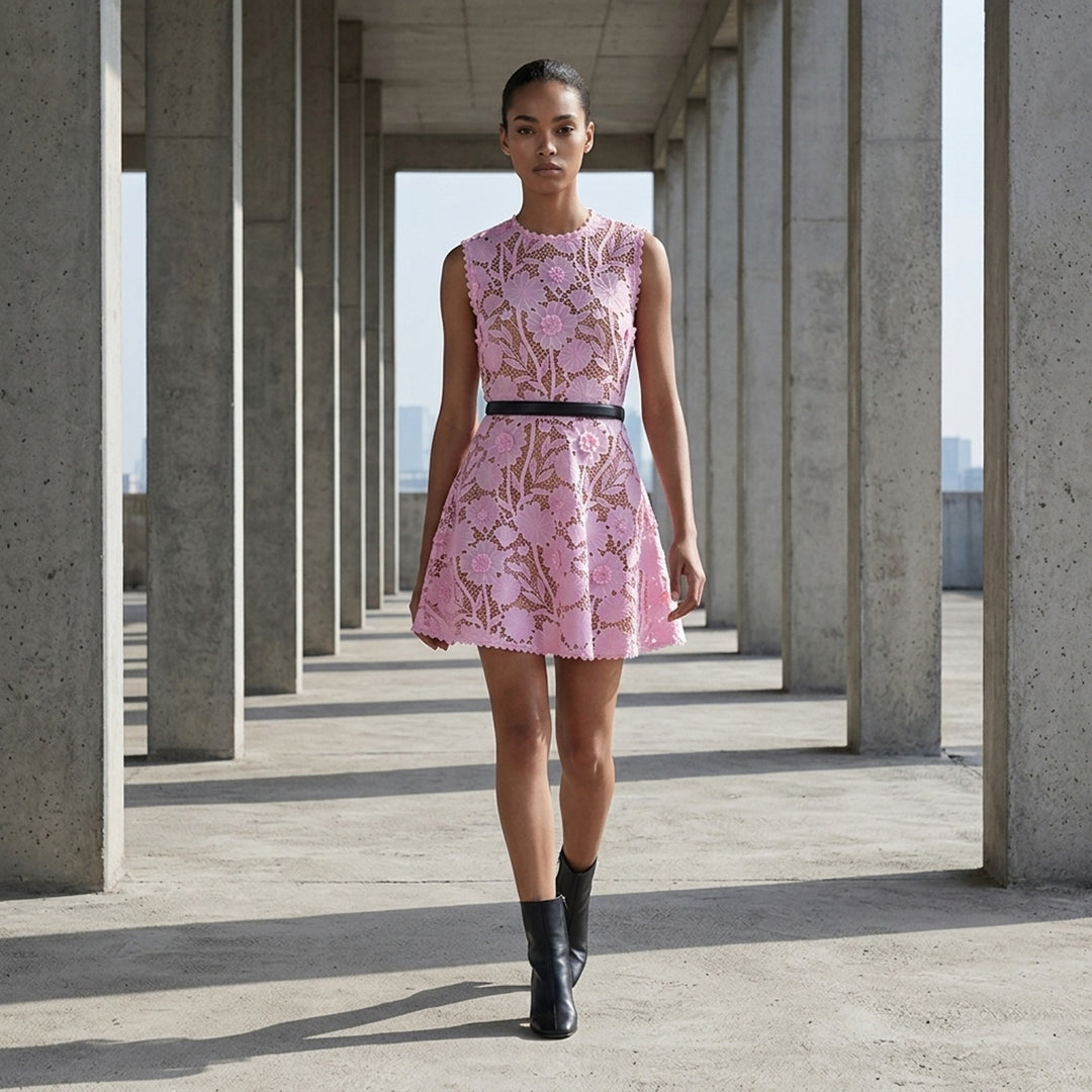 Pink Lace Mini Dress | Self-Portrait | Club21 - lifestyle