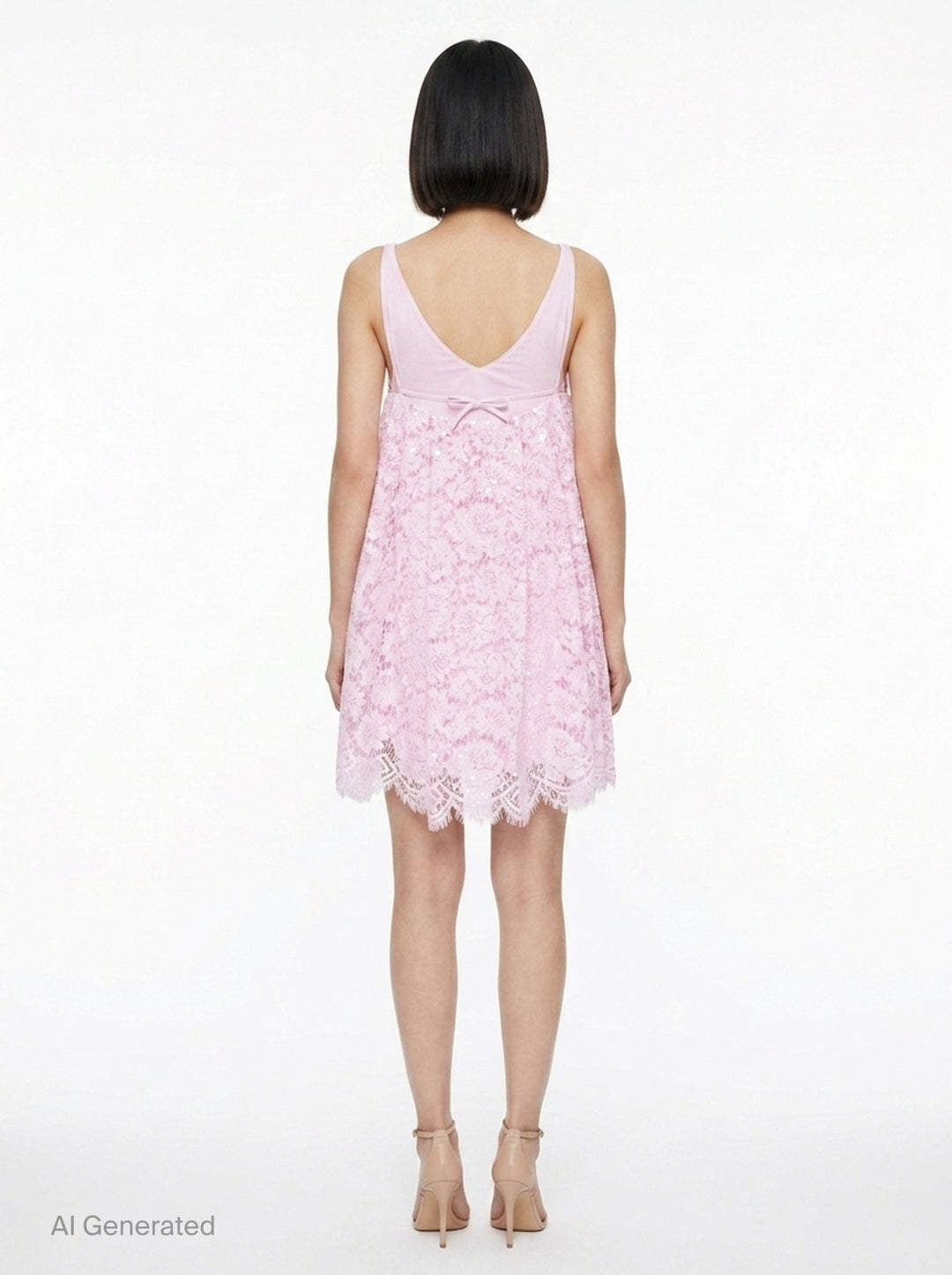 Pink Sequin Lace Mini Dress | Self-Portrait | Club21 - back