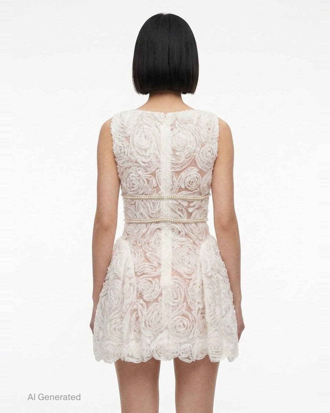 Rosette Lace Mini Dress | Self-Portrait | Club21 - back