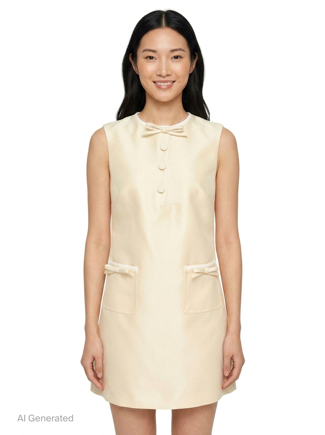 Yellow Taffeta Bow Mini Dress | Self-Portrait | Club21 - front