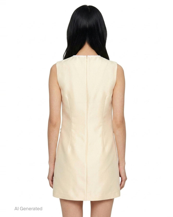 Yellow Taffeta Bow Mini Dress | Self-Portrait | Club21 - back