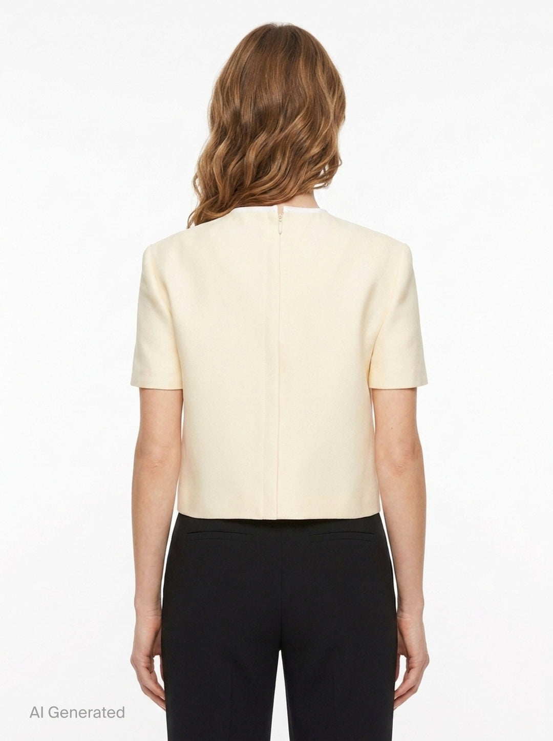 Yellow Taffeta Cropped Top | Self-Portrait | Club21 - back