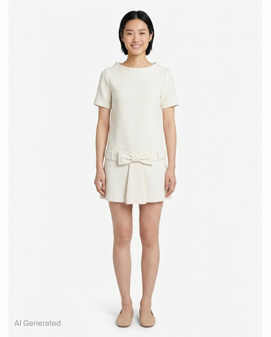 Bow Detail Short Sleeve Dress | SHUSHU/TONG | Club21 - front