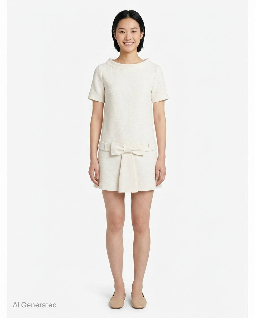 Bow Detail Short Sleeve Dress | SHUSHU/TONG | Club21 - front