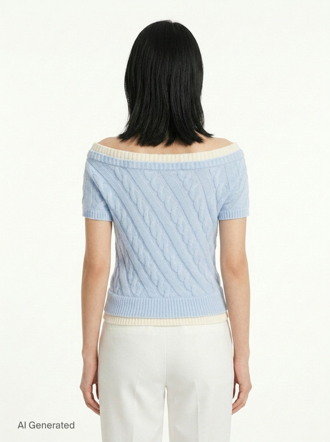 Bow Off-Shoulder Knit Crop Top | SHUSHU/TONG | Club21 - back