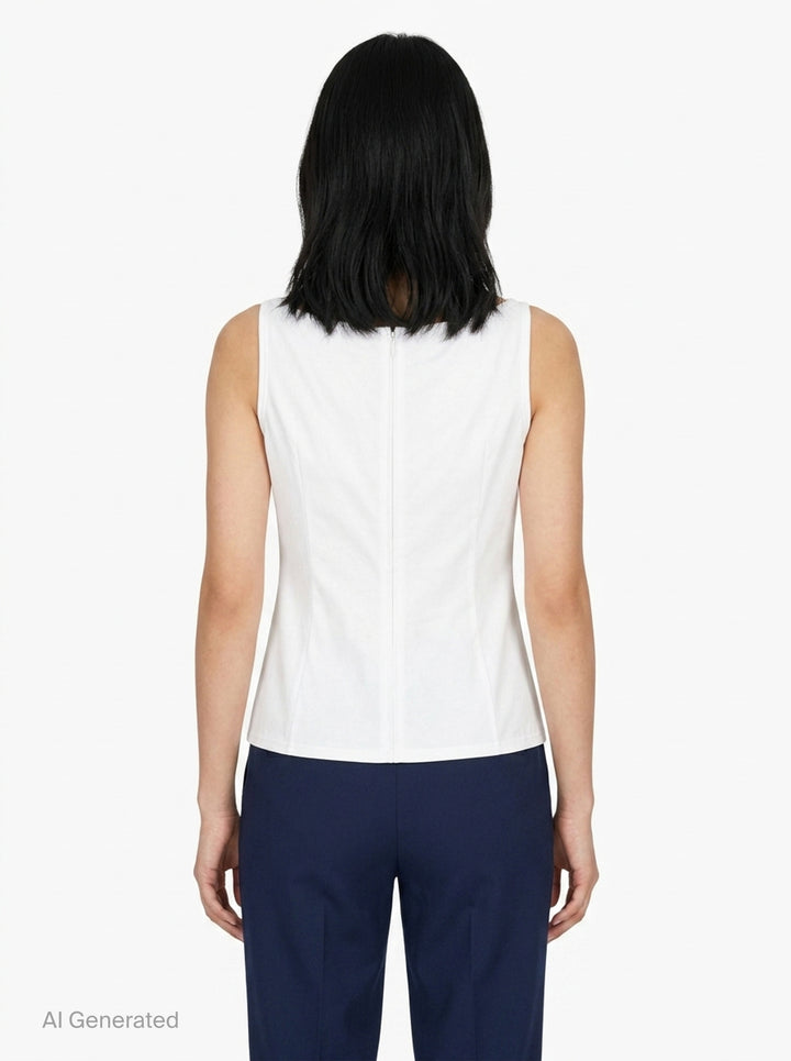 Ruffle Trim Sleeveless Top | SHUSHU/TONG | Club21 - back