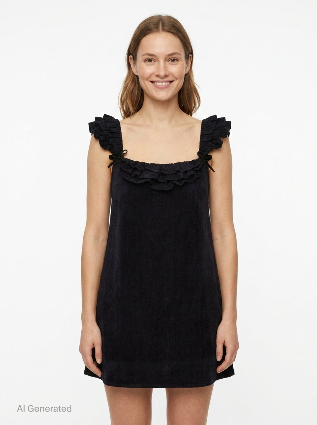 Ruffle Trim Velvet Mini Dress | SHUSHU/TONG | Club21 - front