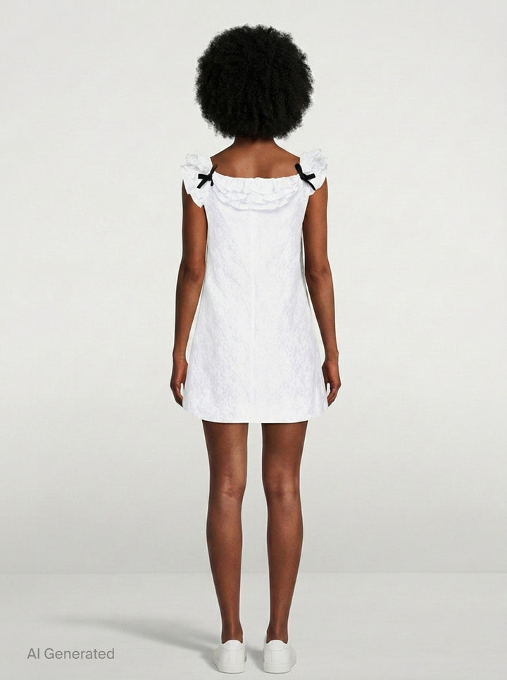 Ruffle Trim Velvet Mini Dress | SHUSHU/TONG | Club21 - back
