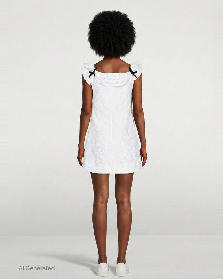 Ruffle Trim Velvet Mini Dress | SHUSHU/TONG | Club21 - back