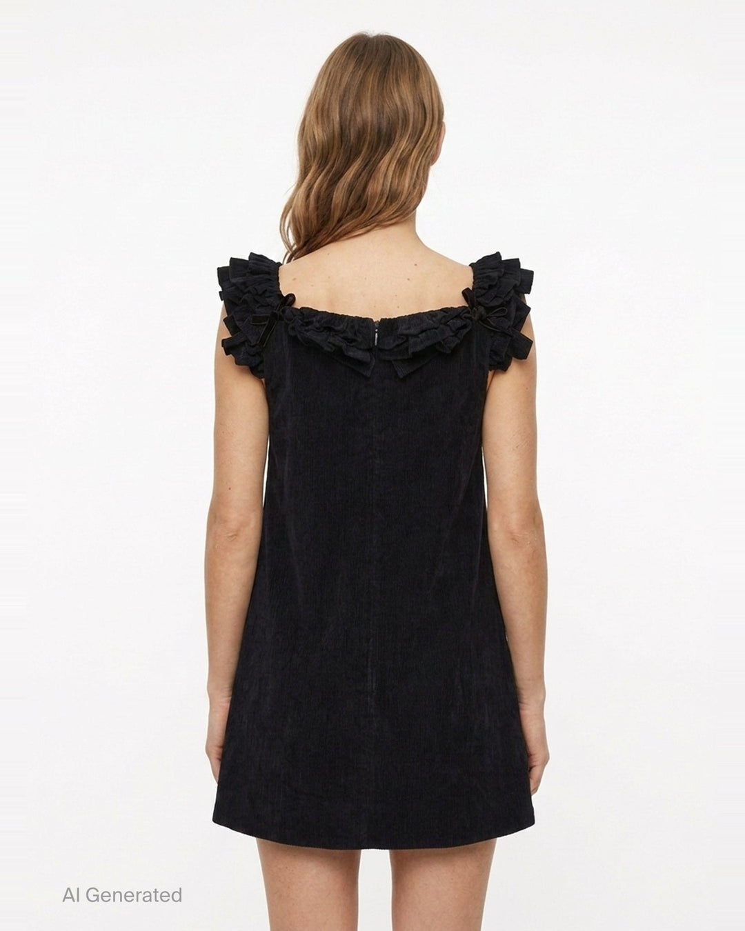 Ruffle Trim Velvet Mini Dress | SHUSHU/TONG | Club21 - back