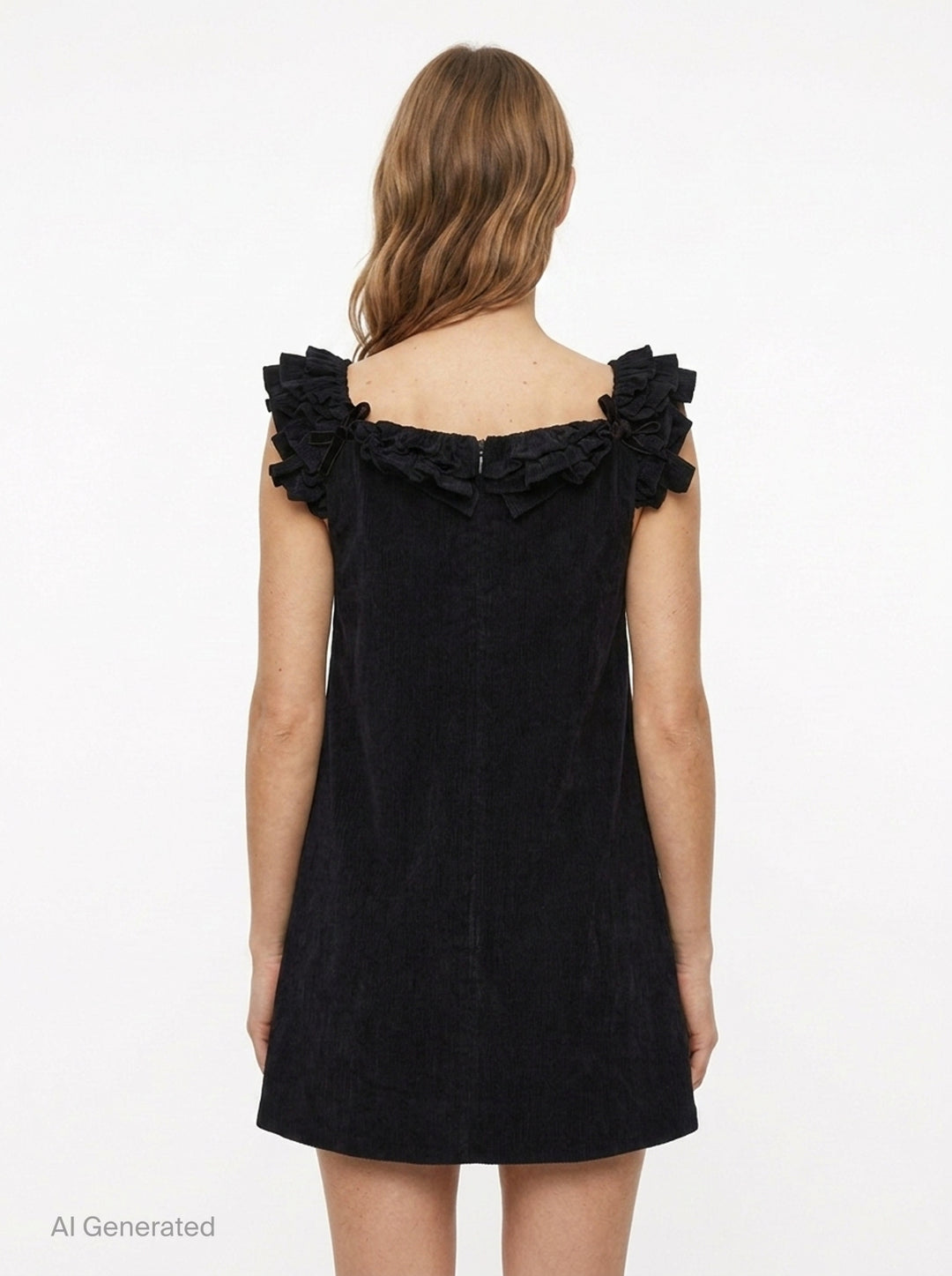 Ruffle Trim Velvet Mini Dress | SHUSHU/TONG | Club21 - back
