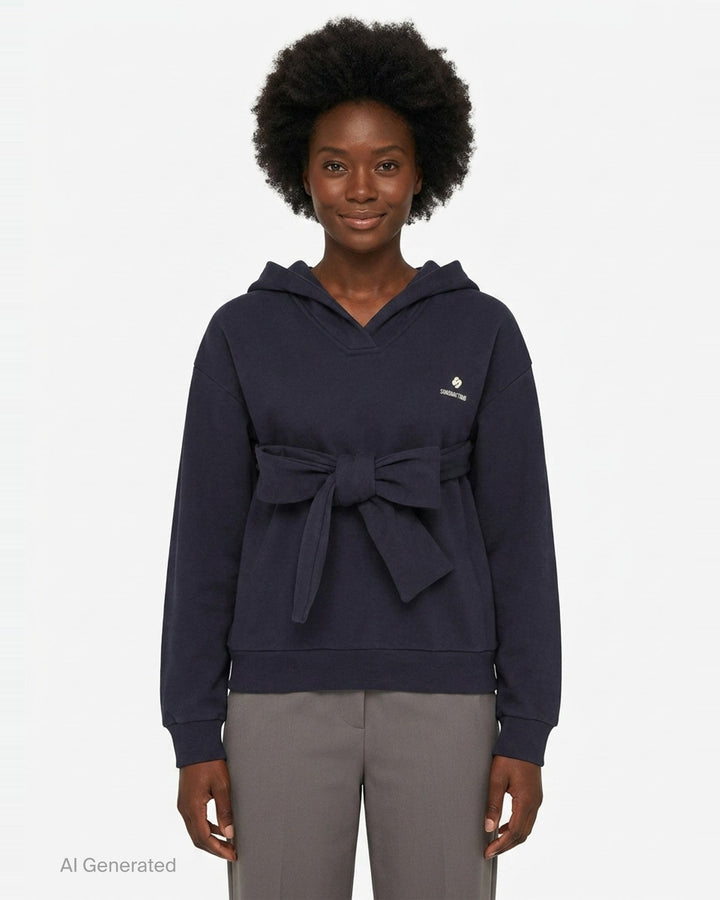 Tie Front Bow Hoodie | SHUSHU/TONG | Club21 - front