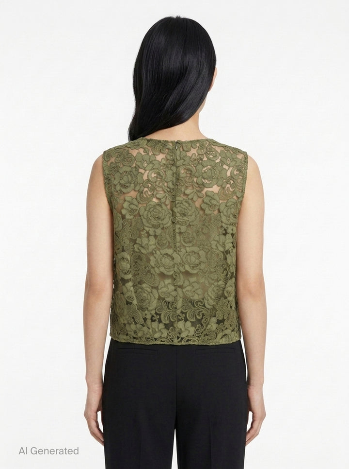 Boxy Heavy Lace Top | Simone Rocha | Club21 - back