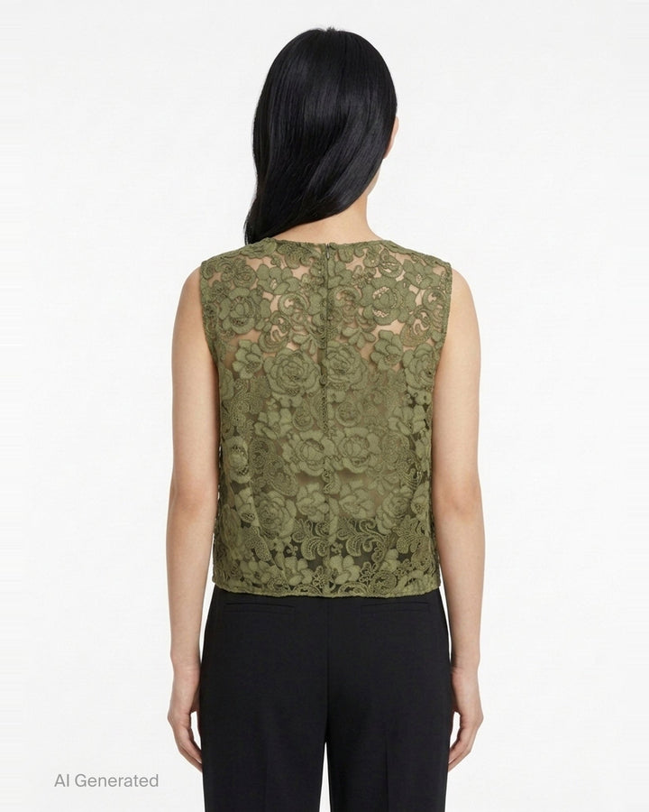 Boxy Heavy Lace Top | Simone Rocha | Club21 - back