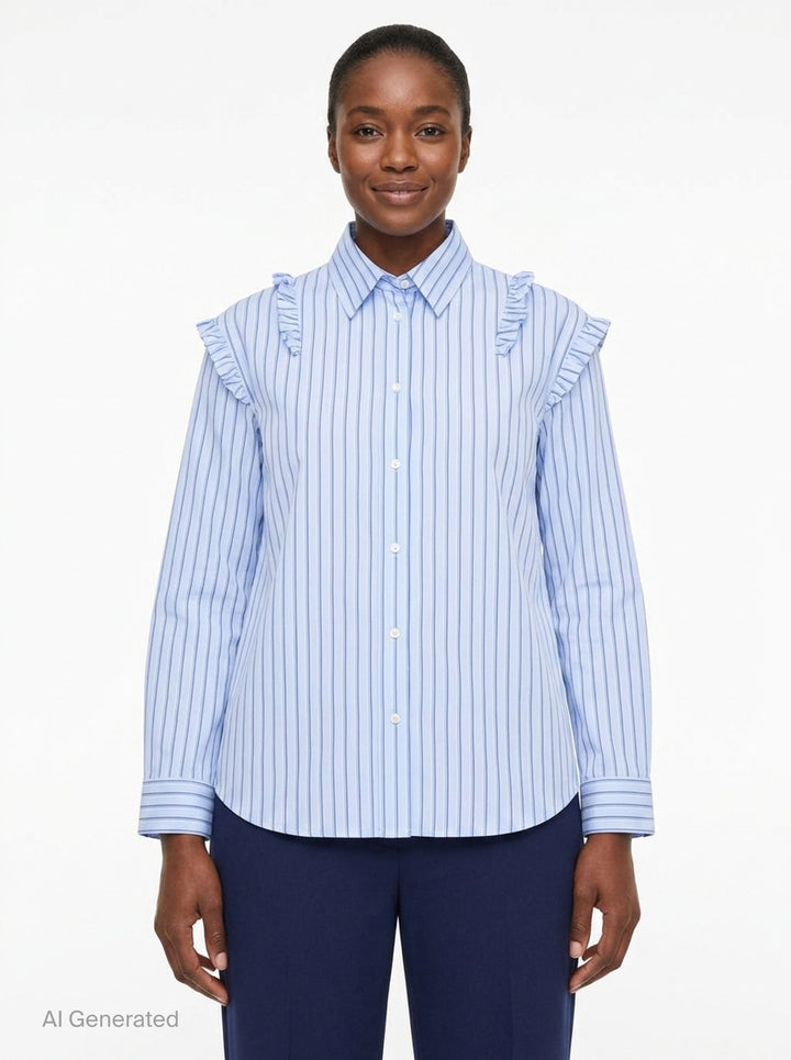 Double Ruffle Long Sleeve Shirt | Simone Rocha | Club21 - front