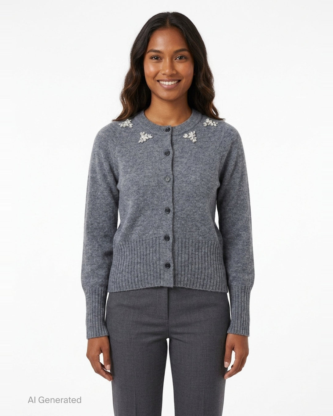 Embellished Relaxed Cashmere Cardigan | Simone Rocha | Club21 - front