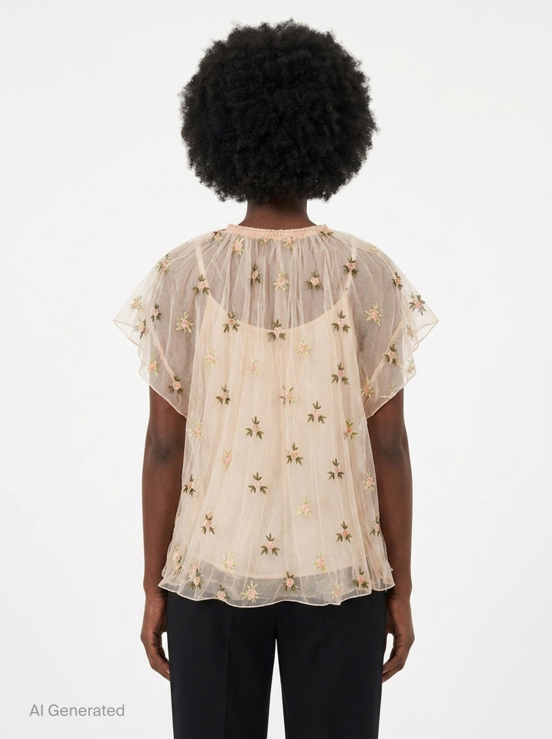 Gathered Cord Rosebud Embroidered Top | Simone Rocha | Club21 - back