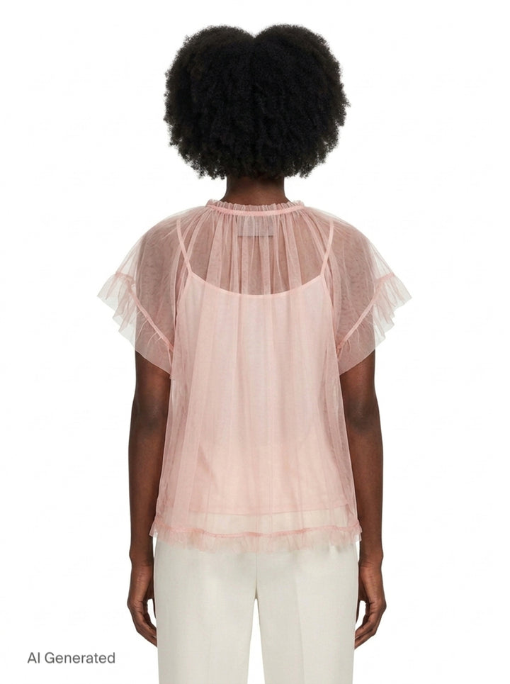 Gathered Cord Tulle Top | Simone Rocha | Club21 - back
