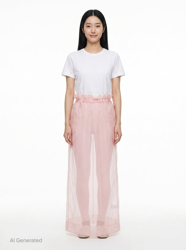 Gathered Waist Cord Tulle Skirt | Simone Rocha | Club21 - front