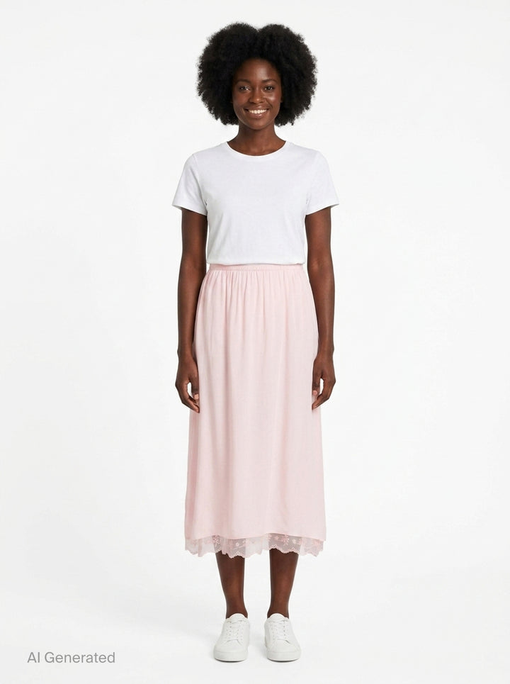 Lace Trim Crepe Negligee Skirt | Simone Rocha | Club21 - front
