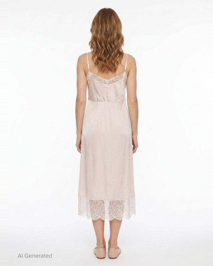 Lace Trim Satin Slip Dress | Simone Rocha | Club21 - back