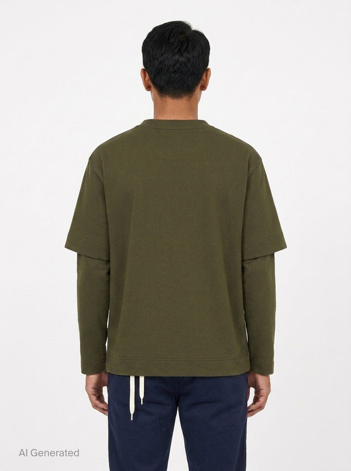 Lace Up Hem Layered Long Sleeve Tee | Simone Rocha | Club21 - back
