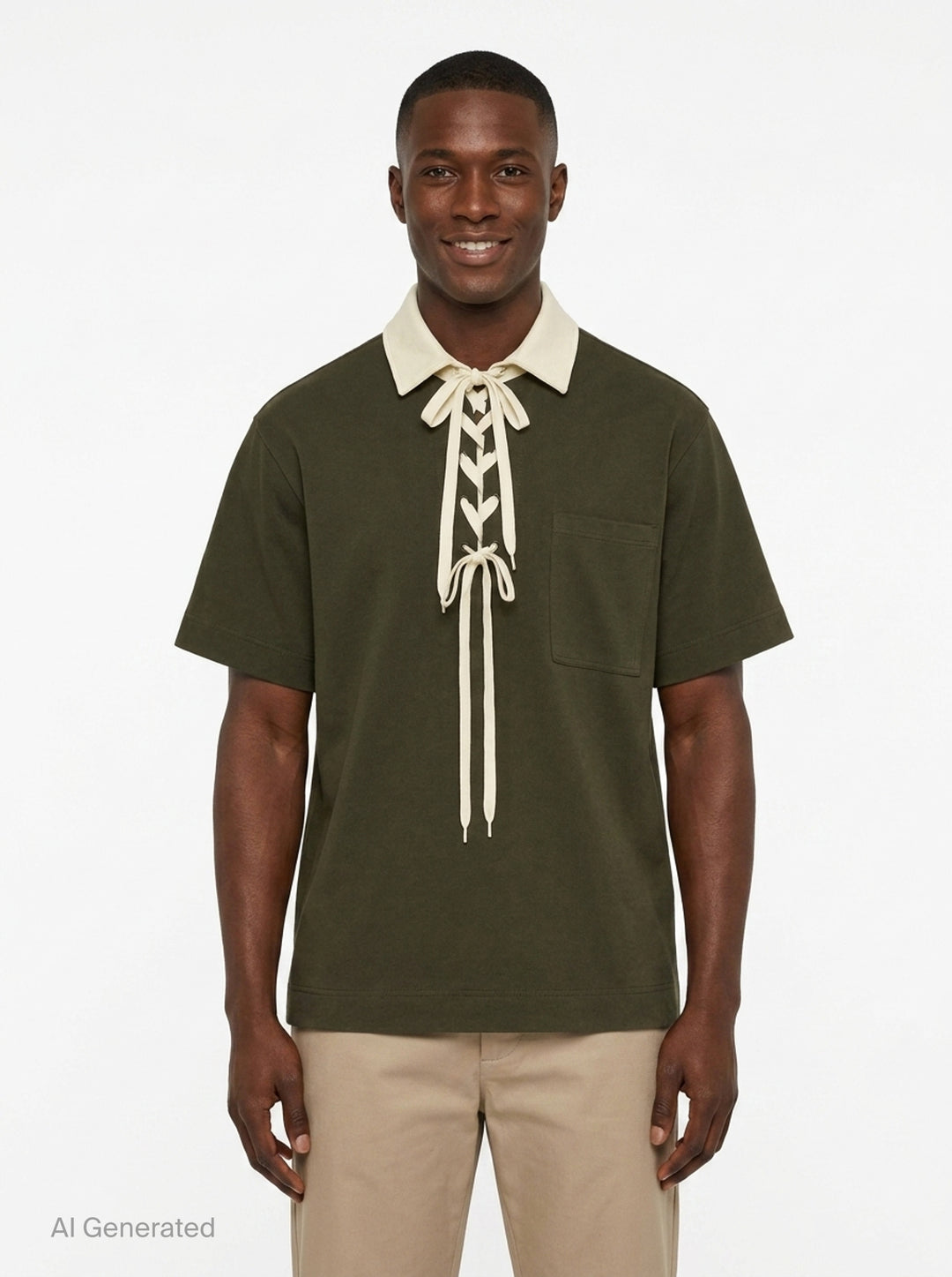 Lace-Up Structured Rugby Polo | Simone Rocha | Club21 - front