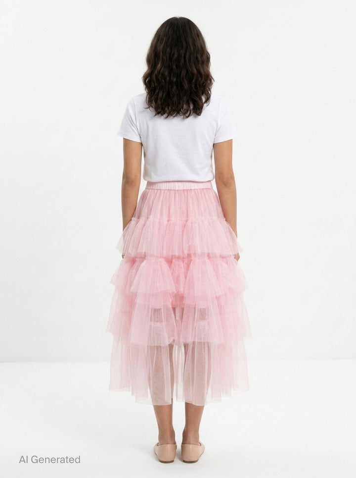 Long Tiered Tulle Skirt | Simone Rocha | Club21 - back