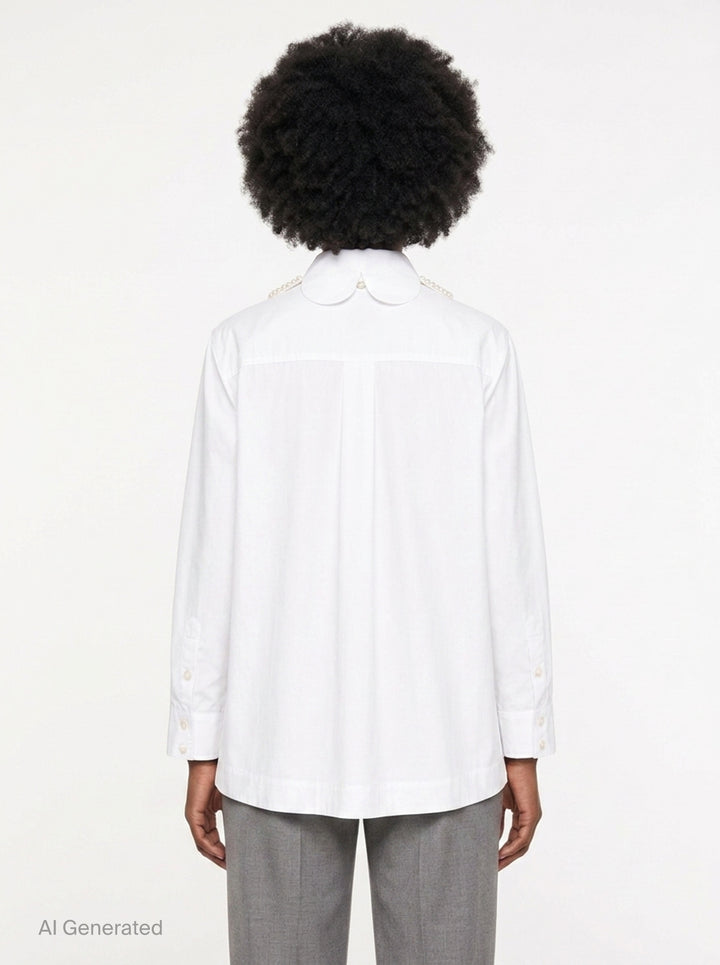 Pearl Collar Masculine Blouse | Simone Rocha | Club21 - back