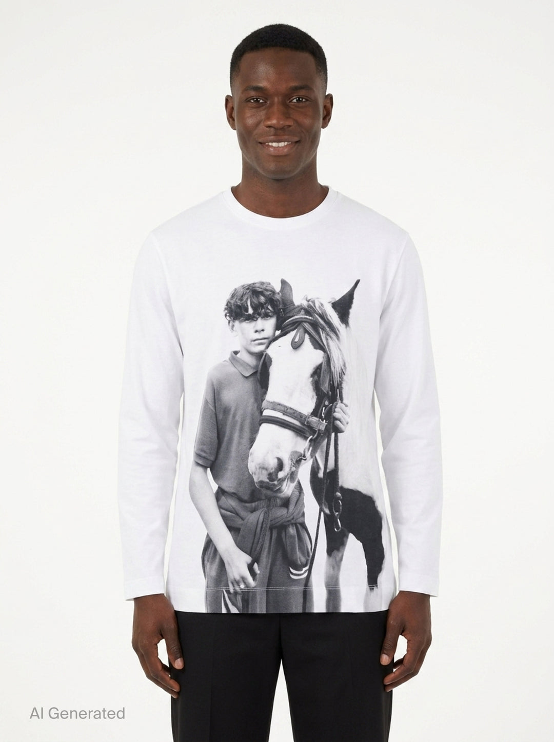 Pony Kid Print Long Sleeve Tee | Simone Rocha | Club21 - front