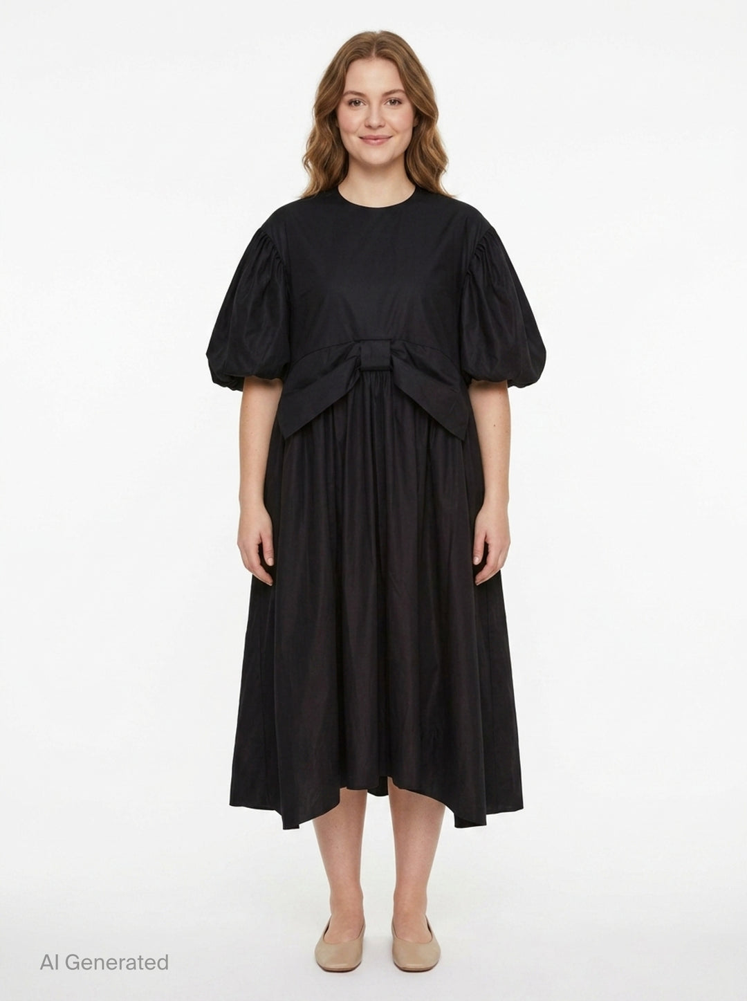Puff Sleeve Gathered Bow Smock Dress | Simone Rocha | Club21 - front