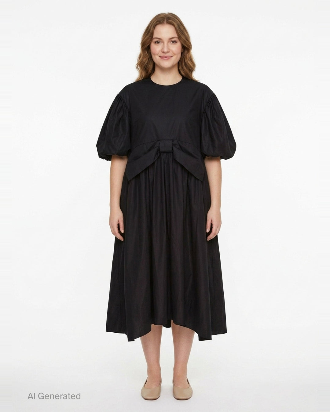 Puff Sleeve Gathered Bow Smock Dress | Simone Rocha | Club21 - front