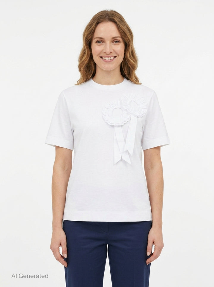 Ribbon Rosette Boy Tee | Simone Rocha | Club21 - front