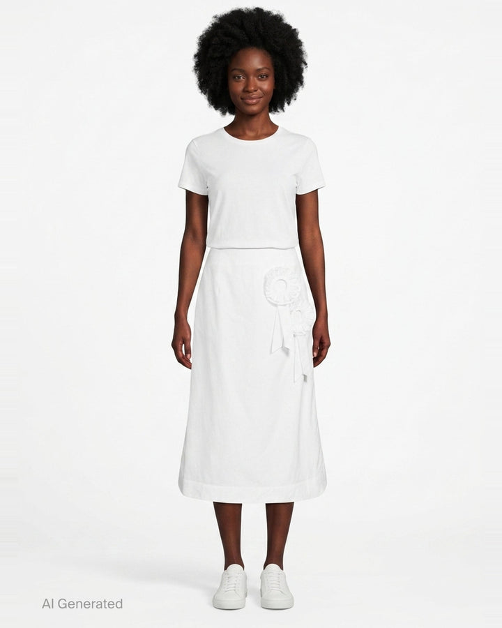 Ribbon Rosette Midi Skirt | Simone Rocha | Club21 - front