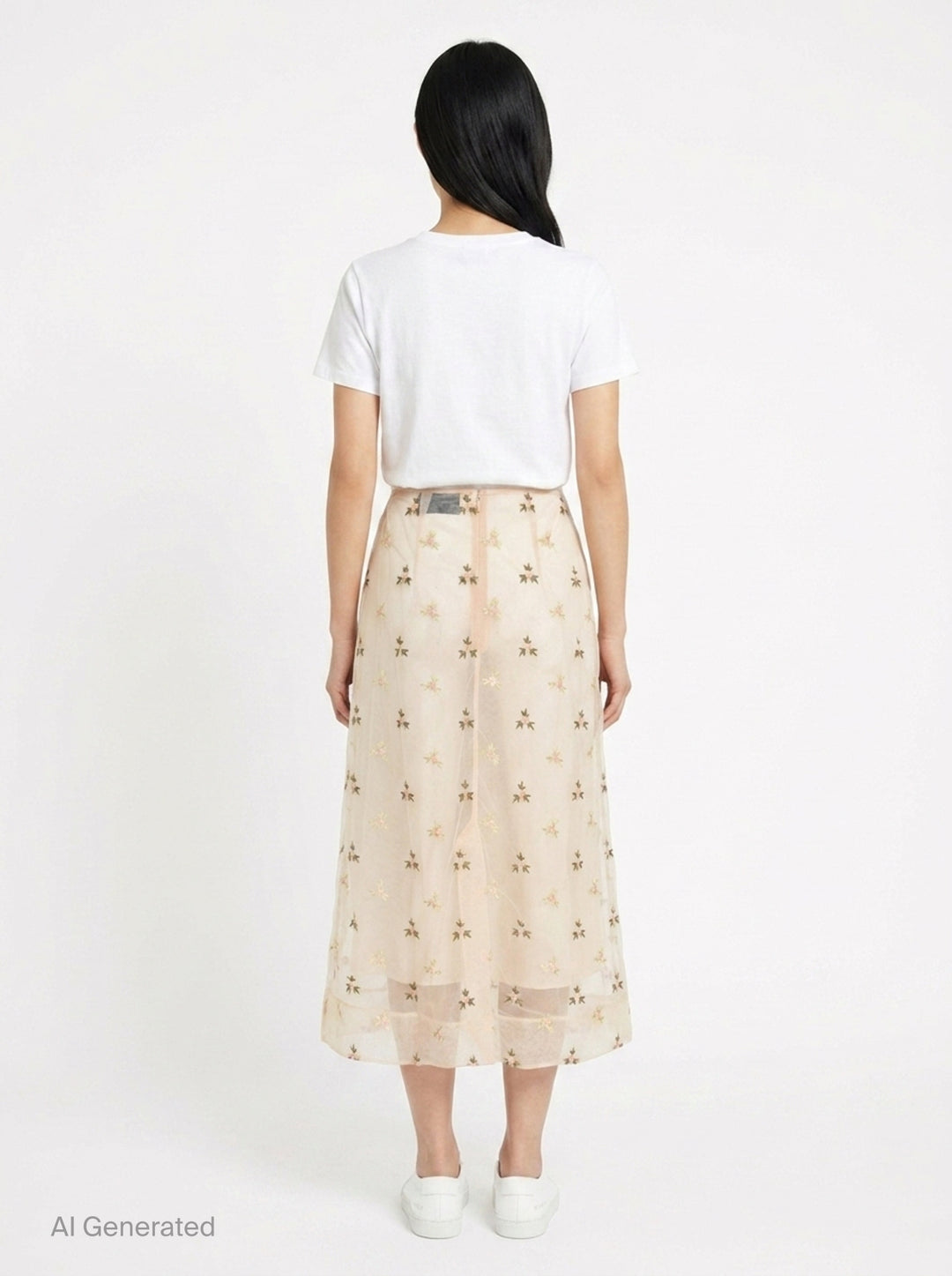Rosebud Embroidered Tulle Midi Skirt | Simone Rocha | Club21 - back