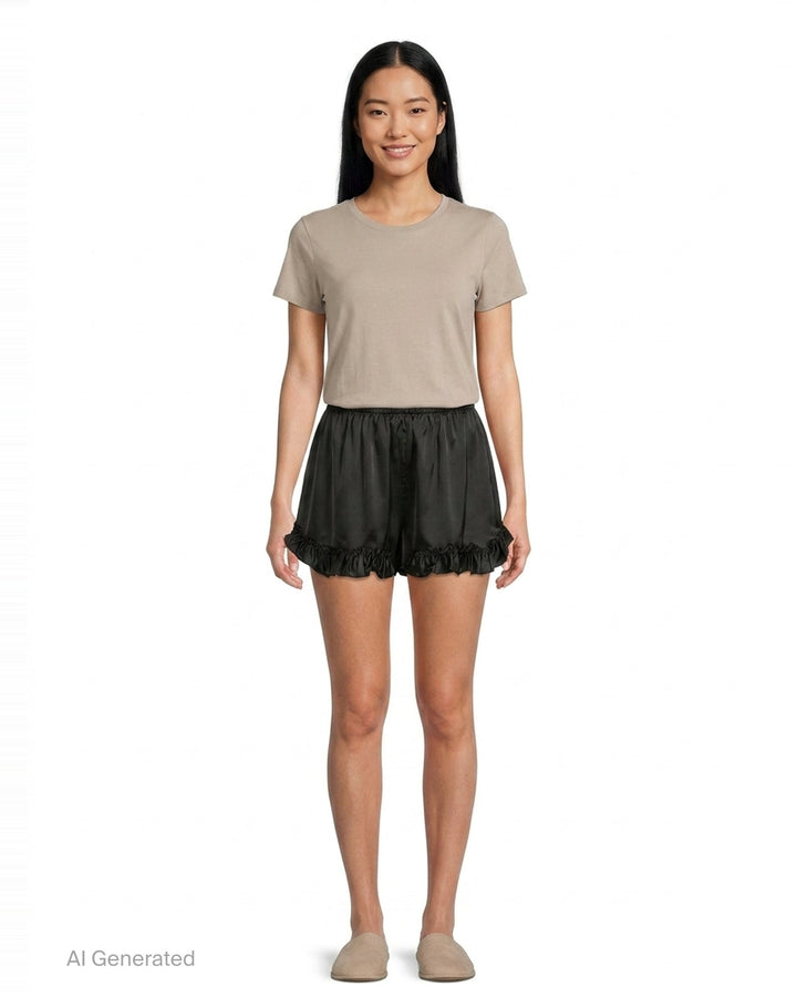 Ruffle Frill Satin Shorts | Simone Rocha | Club21 - front